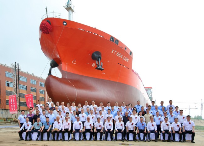 “兴通海狮轮”顺利上水,玉柴船动助力绿色航运新发展